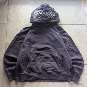 YoungLA Faded Purple Embroided Hood Graphic Oversized Hoodie